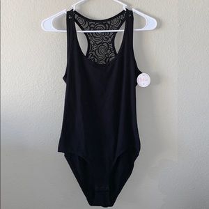 Black BodySuit with Open Lace Back